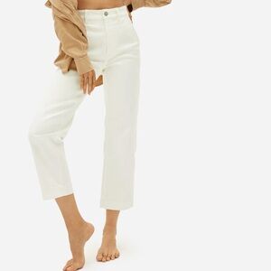 Everlane  Cropped Straight White Jeans